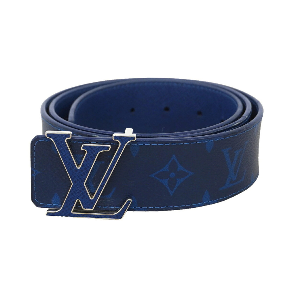Louis Vuitton Monogram Taiga Belt, Ceinture LV Initial M0159, Blue Cobalt, Men's